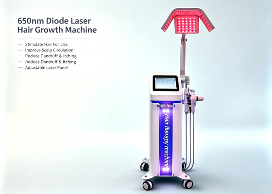 Machine de beauté à laser multifonctionnelle pour la repousse des cheveux combinant la détection des cheveux, la thérapie à haute fréquence et le massage du cuir chevelu en un seul appareil
